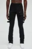 Pleat Me Down Stacked Skinny Flare Pants - Black sold by Fashion Nova