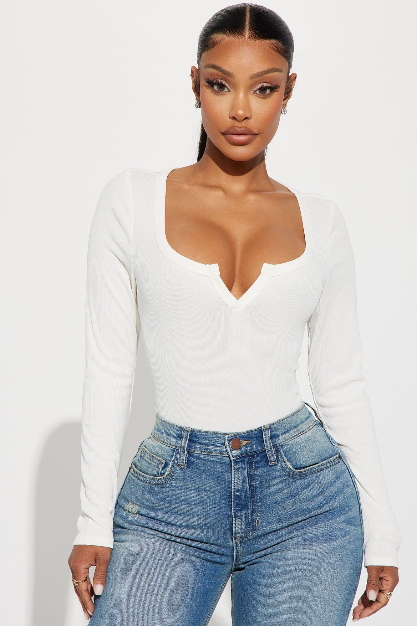 Eileen Scoop Neck Top - Off White sold by Fashion Nova