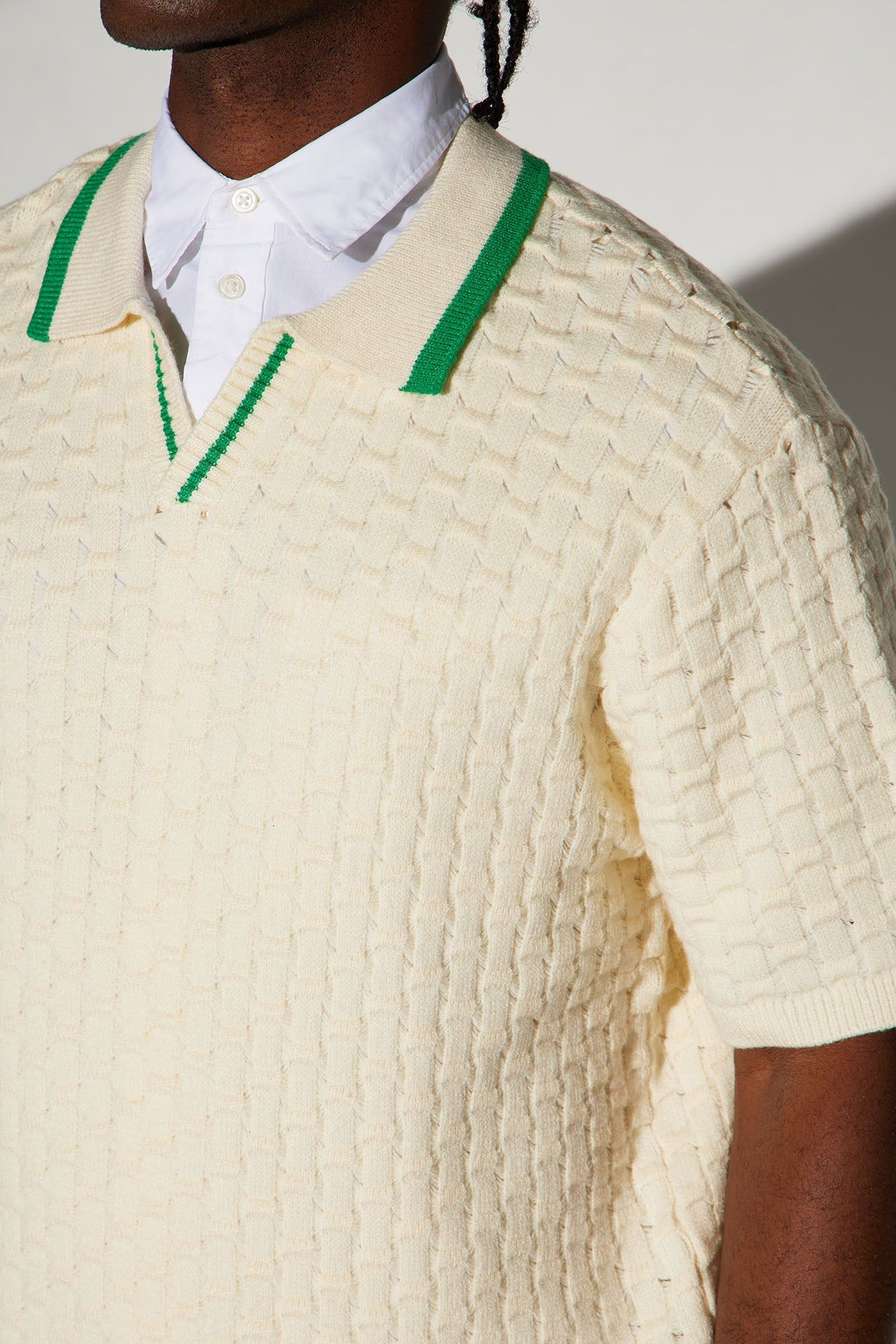 Arrow Short Sleeve Polo - Cream/combo sold by Fashion Nova product image thumbnail 3