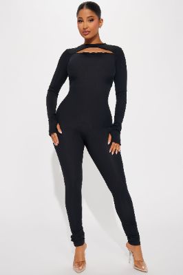 Harlynn Sculpt Jumpsuit - Black sold by Fashion Nova