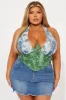 Arianna Halter Corset Top - Green/combo sold by Fashion Nova