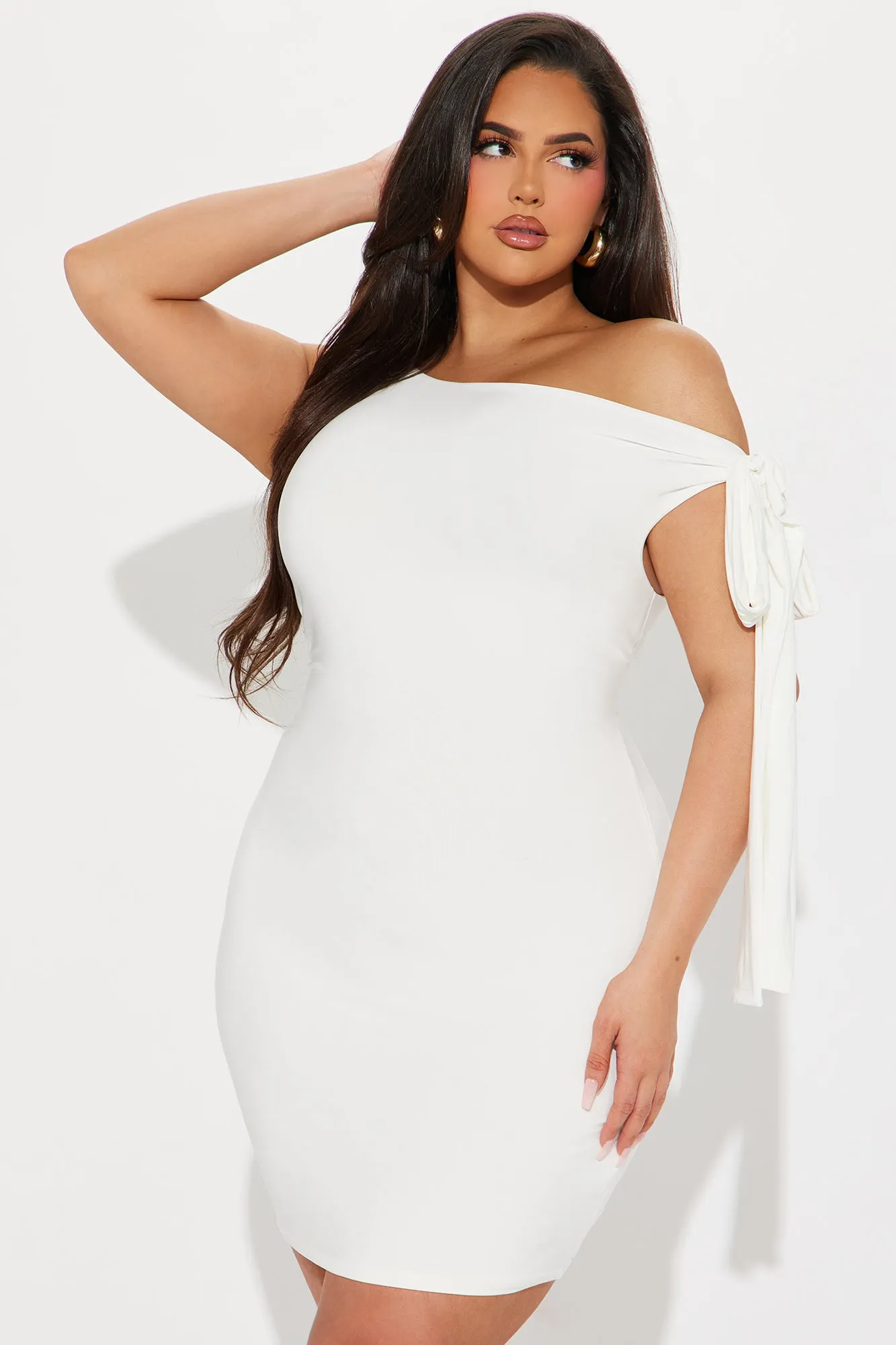 Olympia One Shoulder Mini Dress - White sold by Fashion Nova product image thumbnail 5