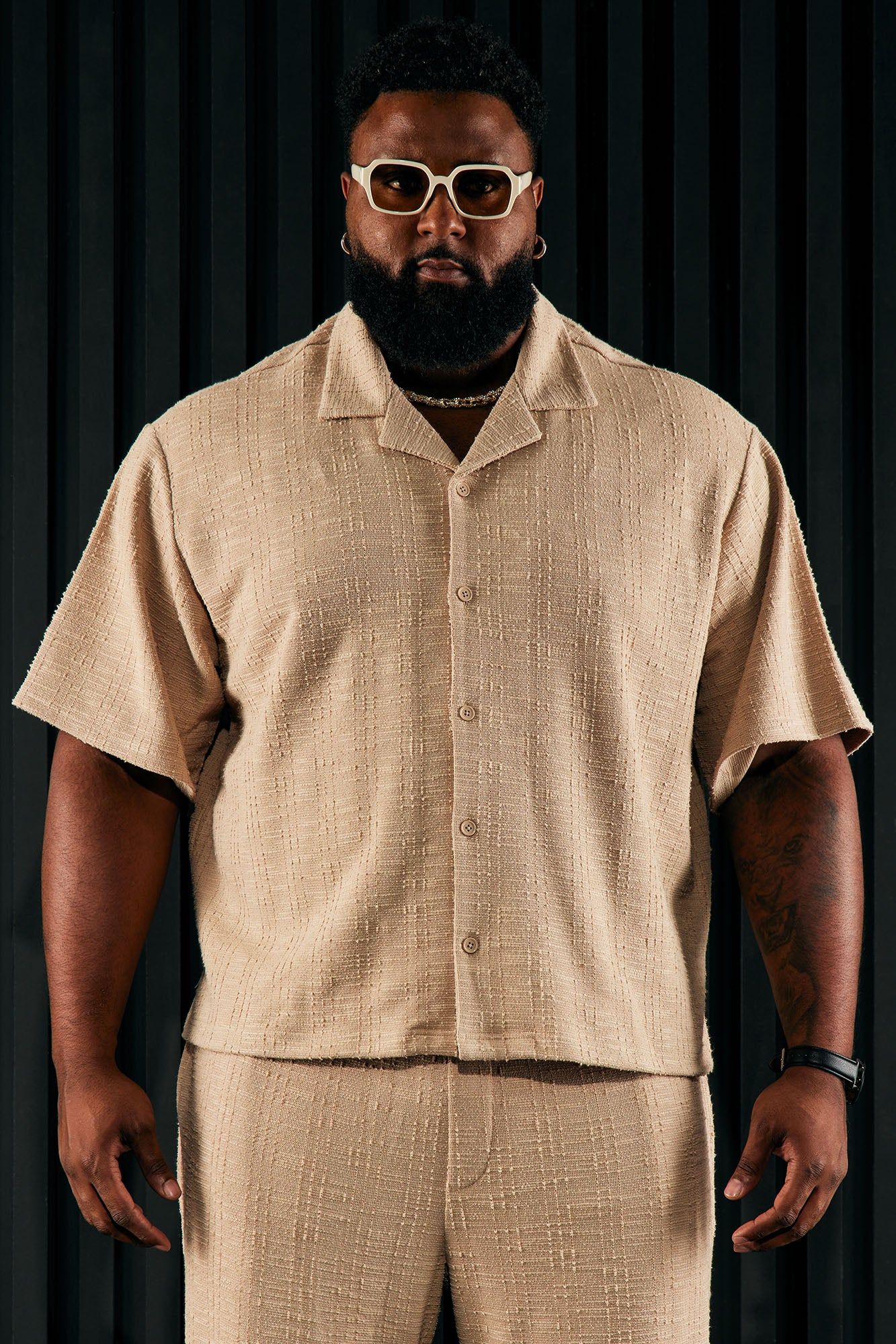 Jordan Textured Button Up Shirt - Tan sold by Fashion Nova product image thumbnail 8