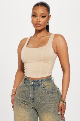 Amanza Corset Top - Taupe sold by Fashion Nova