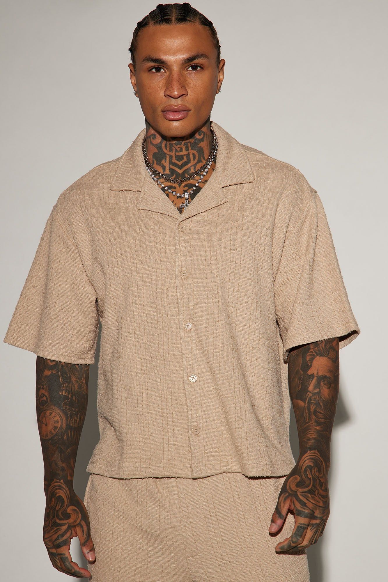 Jordan Textured Button Up Shirt - Tan sold by Fashion Nova product image thumbnail 4