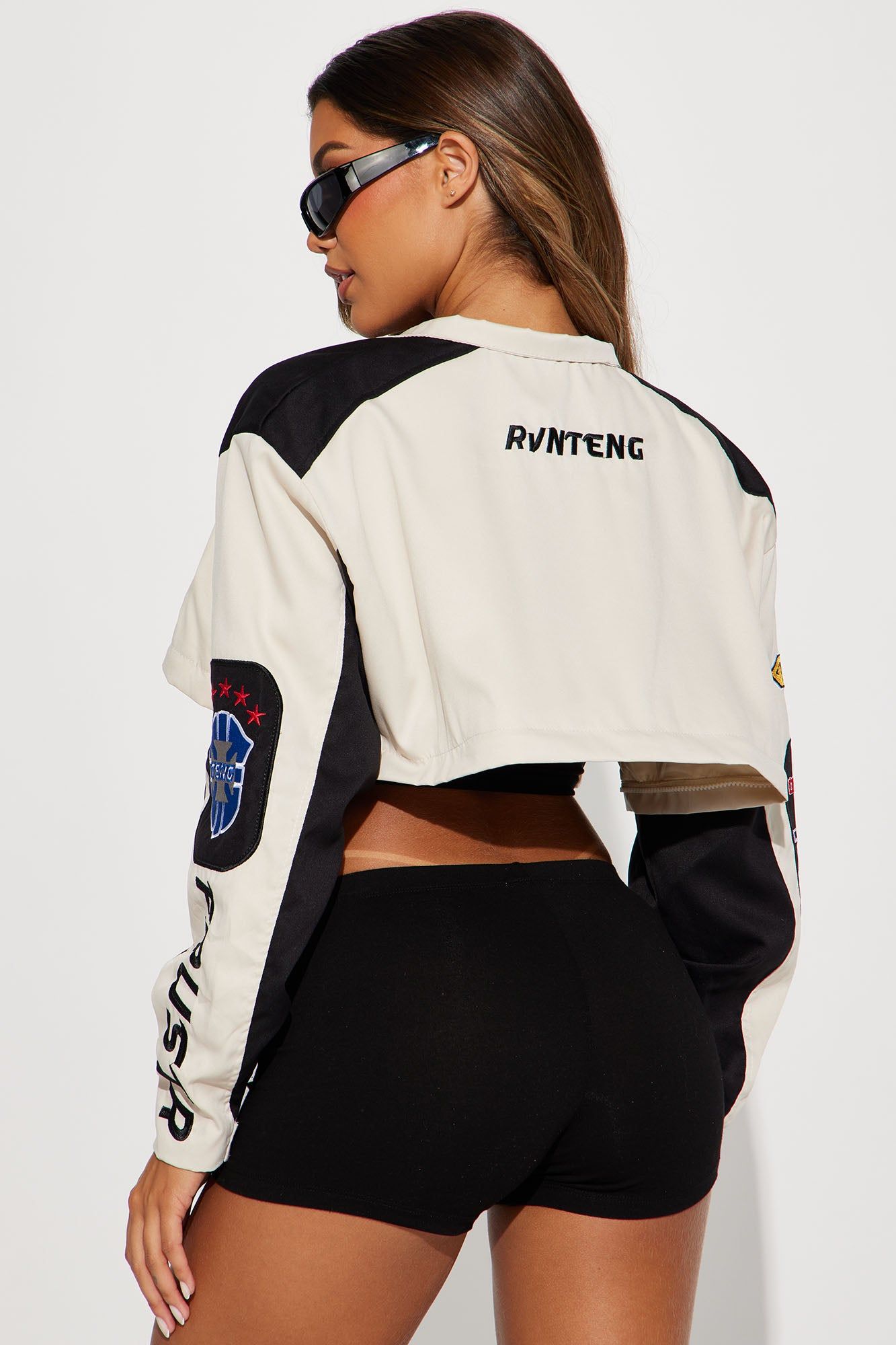 Flaming Convertible Racing Jacket - Taupe/combo sold by Fashion Nova product image thumbnail 5