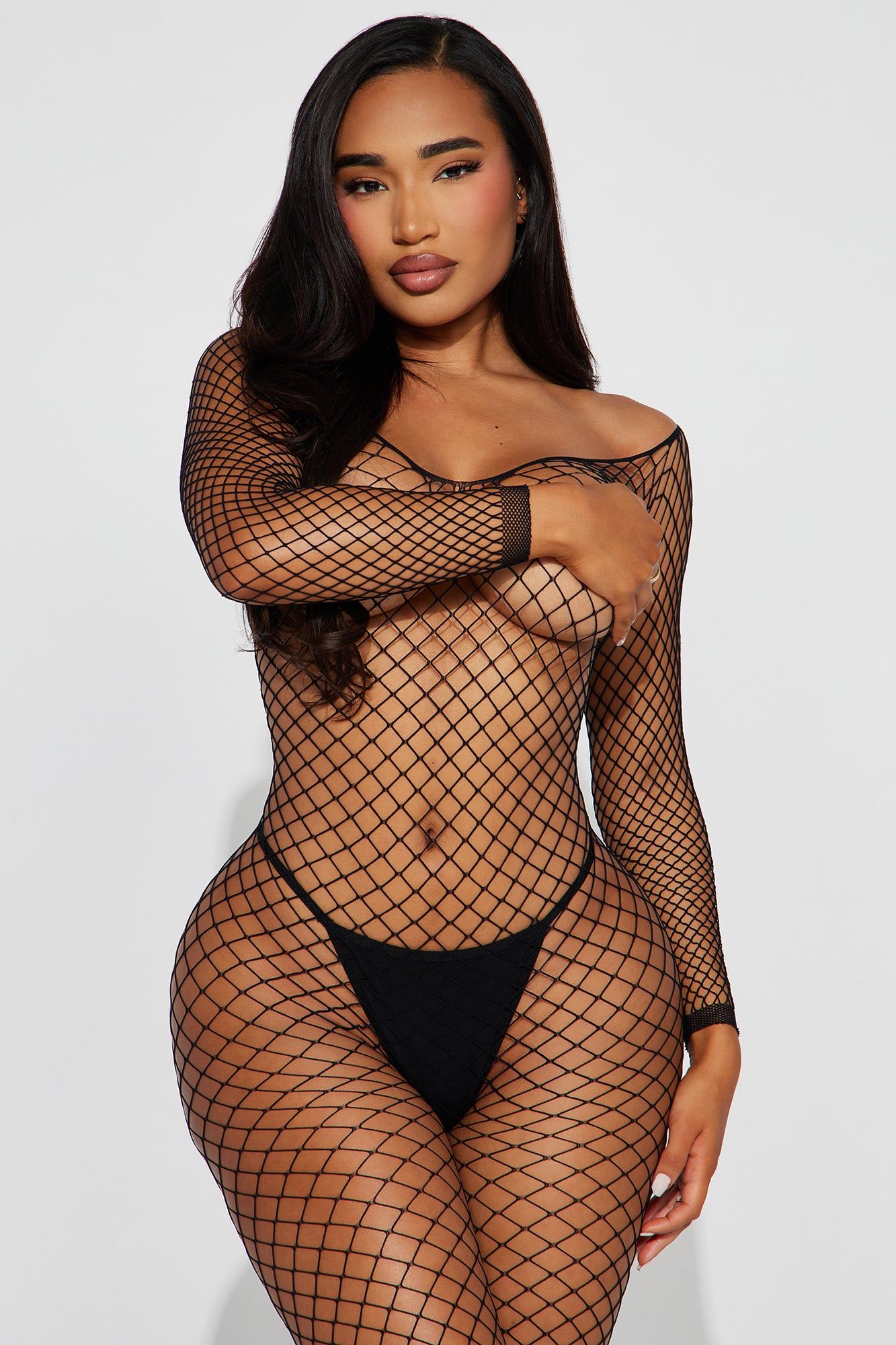 Catch Me If You Can Fishnet Bodystocking - Black sold by Fashion Nova product image thumbnail 2