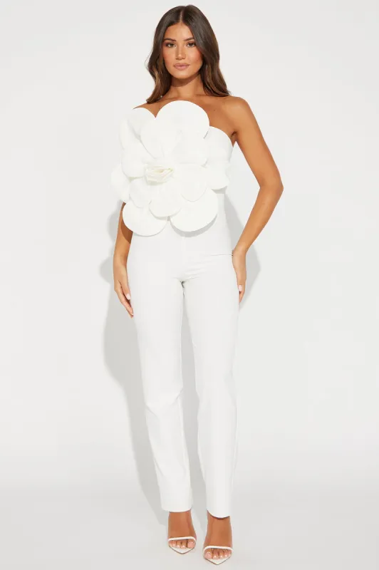 Bring Me Flowers Jumpsuit - White sold by Fashion Nova