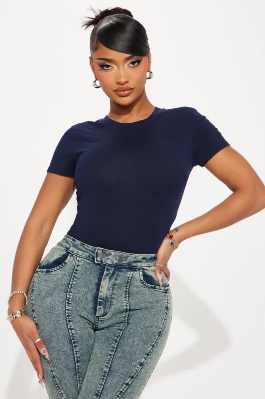 Camilla Classic Fit Crew Neck Tee - Navy sold by Fashion Nova