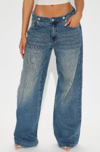 Money Moves Baggy Jeans - Medium Wash sold by Fashion Nova