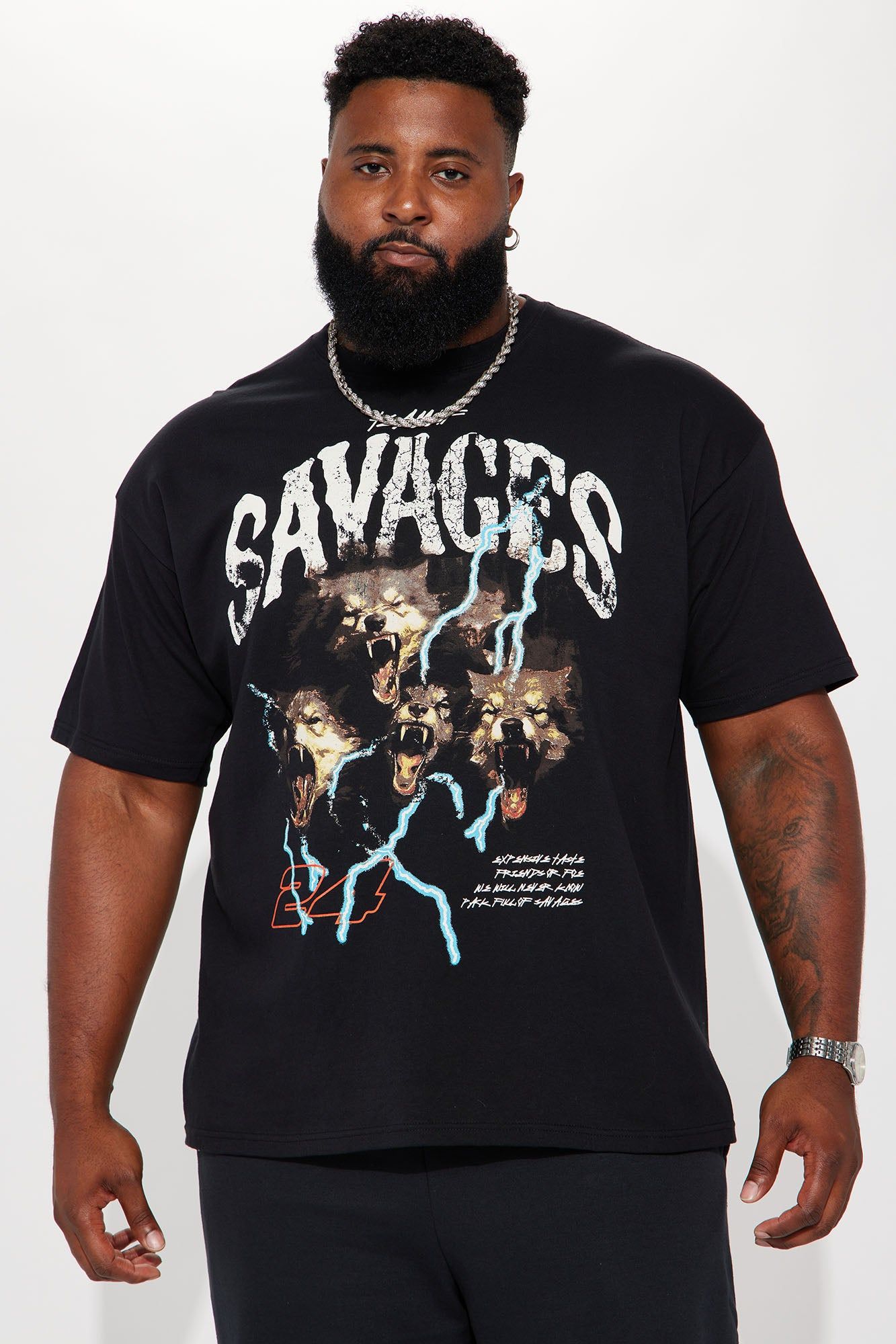 Team Of Savages Short Sleeve Tee - Black sold by Fashion Nova product image thumbnail 2