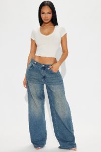 Money Moves Baggy Jeans - Medium Wash sold by Fashion Nova
