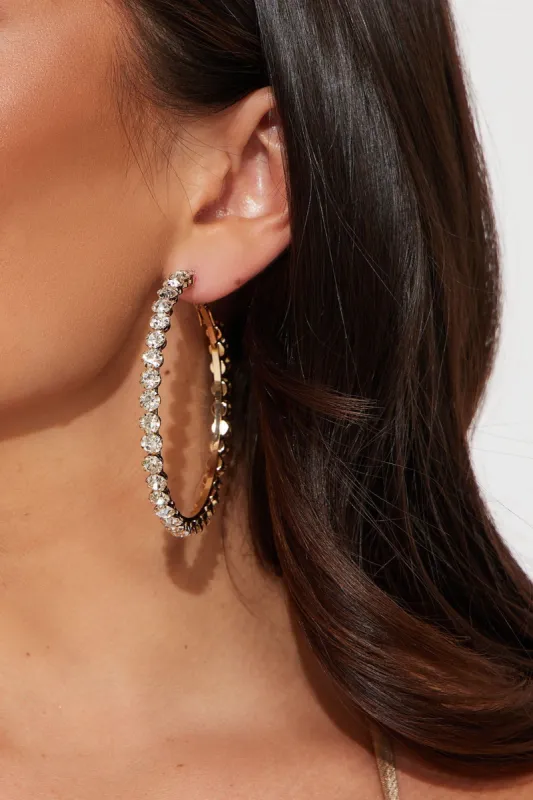 Bella Babe Hoop Earrings - Gold sold by Fashion Nova