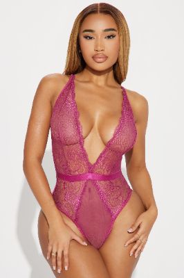 For Granted Lace Teddy - Fuchsia sold by Fashion Nova