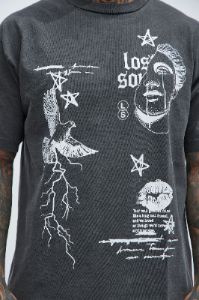 Lost Souls Need Redemption Short Sleeve Tee - Black sold by Fashion Nova