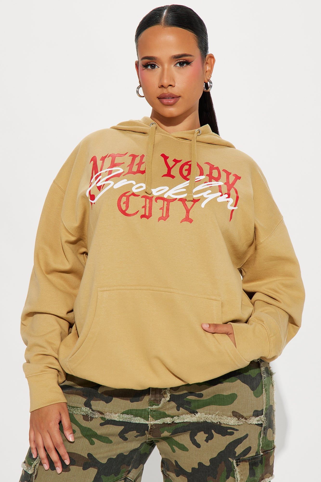 Love For New York Hoodie - Khaki sold by Fashion Nova product image thumbnail 4