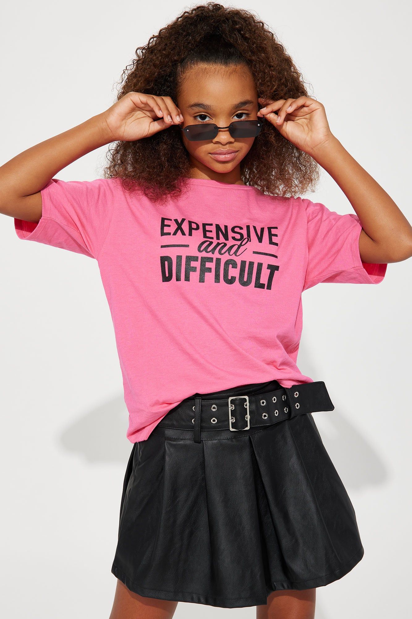 MINI EXPENSIVE AND DIFFCULT SHORT SLEEVE TEE - Pink sold by Fashion Nova