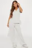 Chill Vibes Only Ribbed PJ Pant Set - Grey sold by Fashion Nova