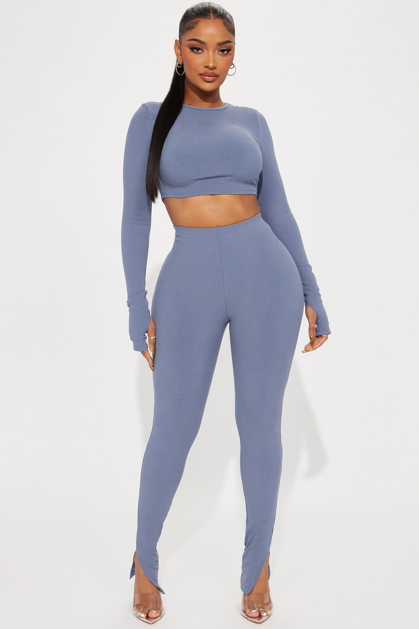 Pia Snatched Pant Set - Charcoal sold by Fashion Nova