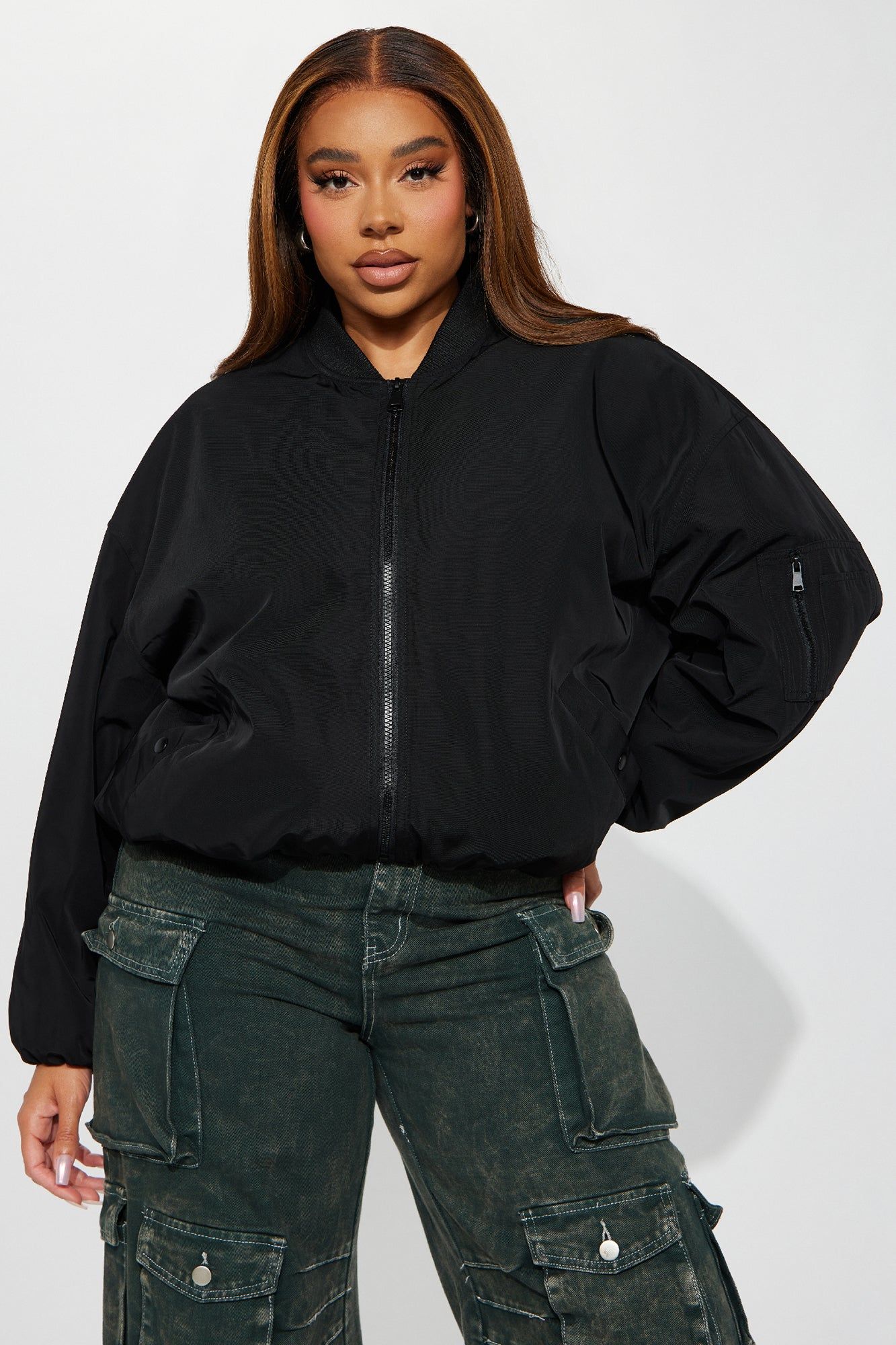 Courtside Cutie Bomber - Black sold by Fashion Nova product image thumbnail 4