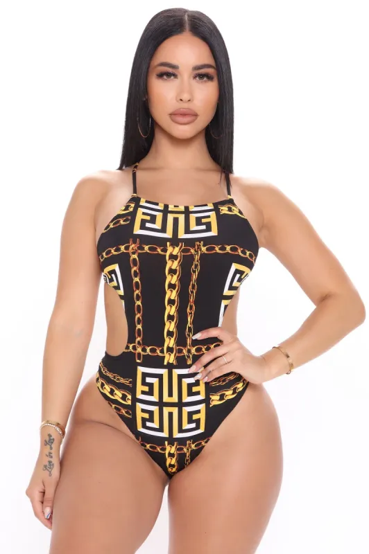 High Status Queen Bodysuit - Black/combo sold by Fashion Nova