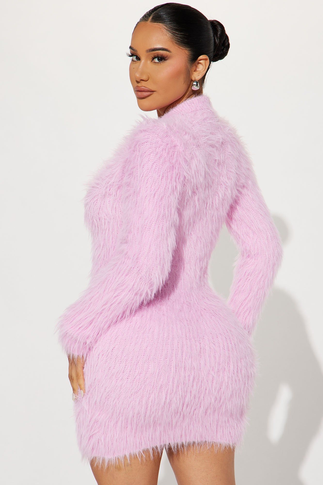 Liliana Fuzzy Sweater Mini Dress - Pink sold by Fashion Nova product image thumbnail 3