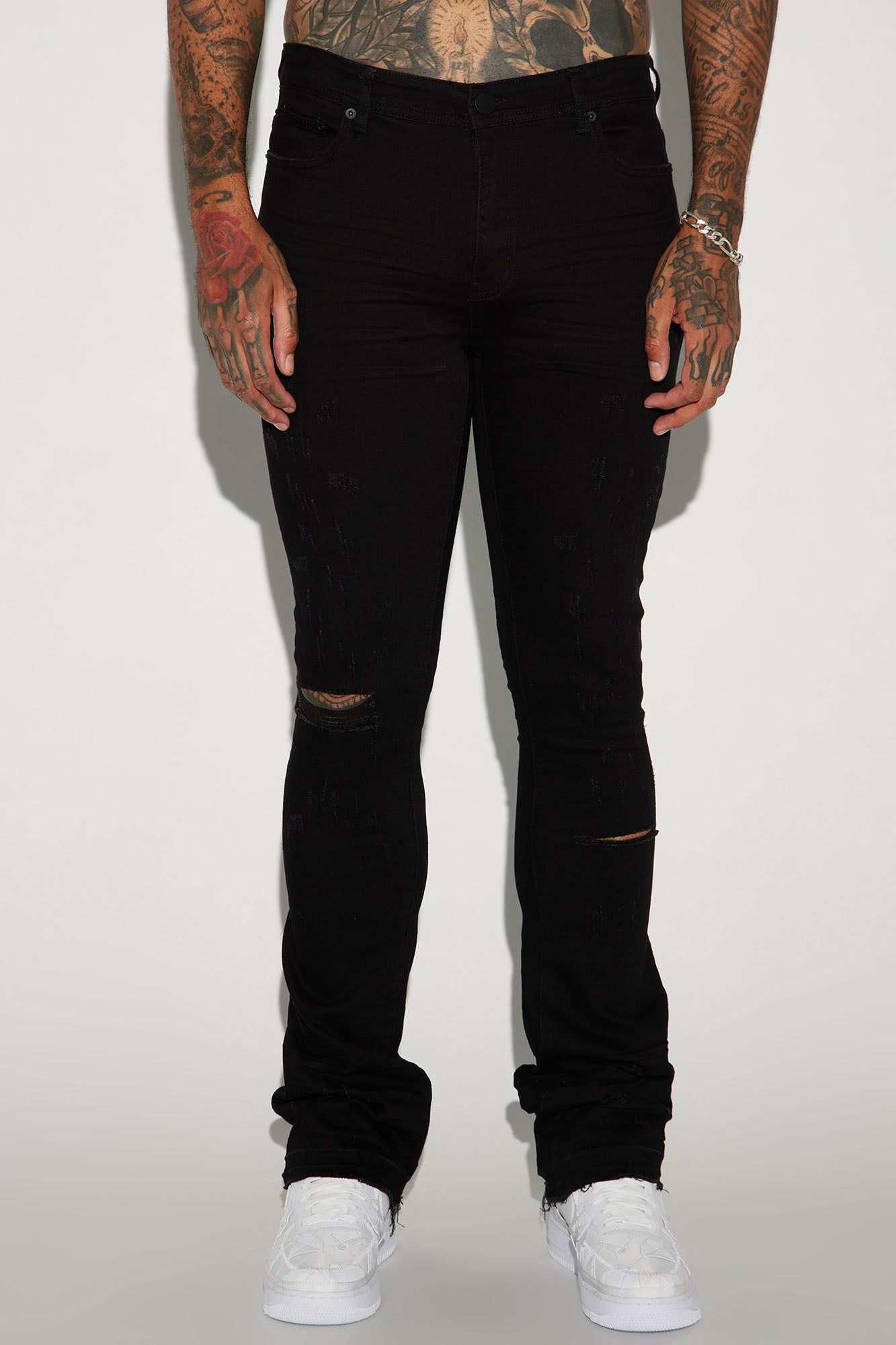 Walk With It Stacked Skinny Flare Jeans - Black sold by Fashion Nova product image thumbnail 5
