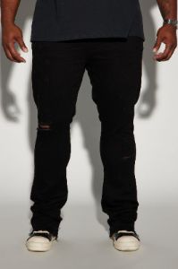 Walk With It Stacked Skinny Flare Jeans - Black sold by Fashion Nova