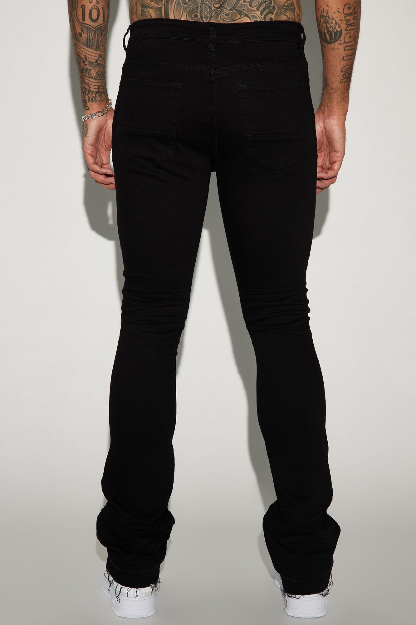 Walk With It Stacked Skinny Flare Jeans - Black sold by Fashion Nova product image thumbnail 6