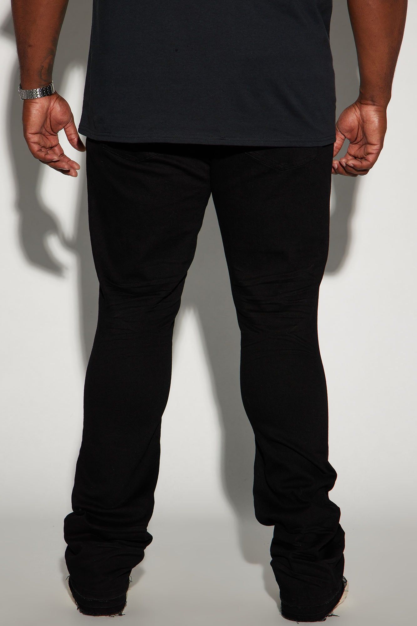 Walk With It Stacked Skinny Flare Jeans - Black sold by Fashion Nova product image thumbnail 8