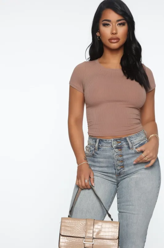 Jaclyn Crop Top - Mocha Latte sold by Fashion Nova