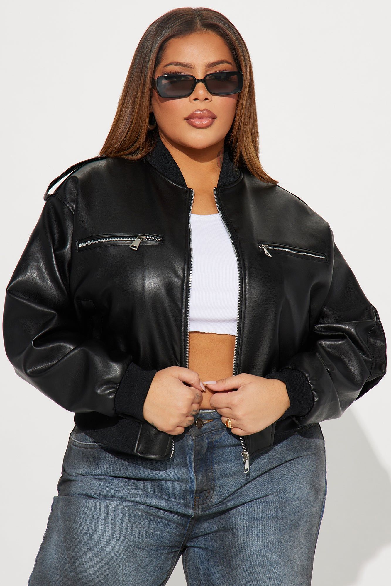 Gotta Have It Faux Leather Bomber Jacket - Black sold by Fashion Nova product image thumbnail 4
