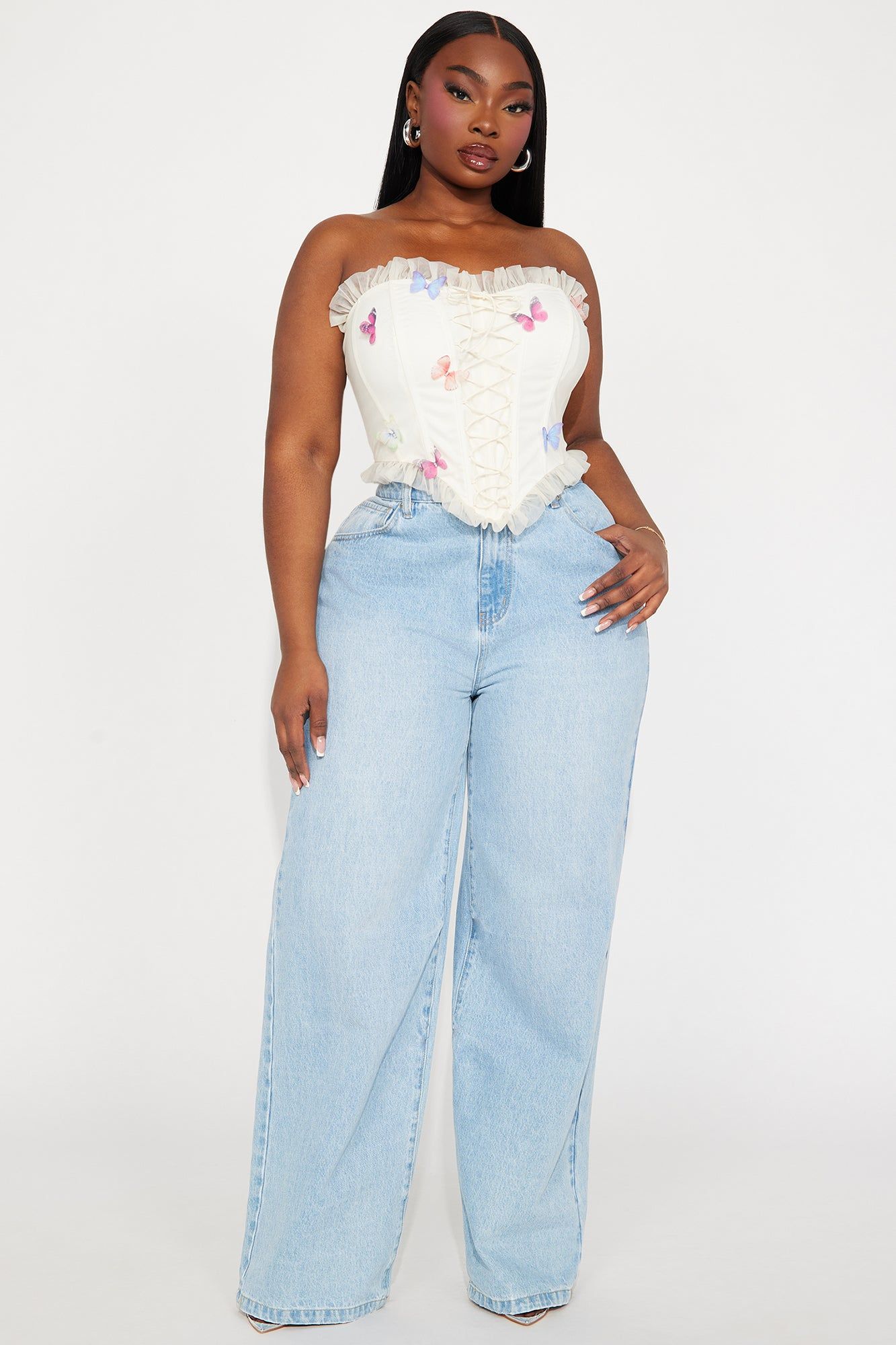 Mariposa Mesh Corset Top - Cream sold by Fashion Nova product image thumbnail 5