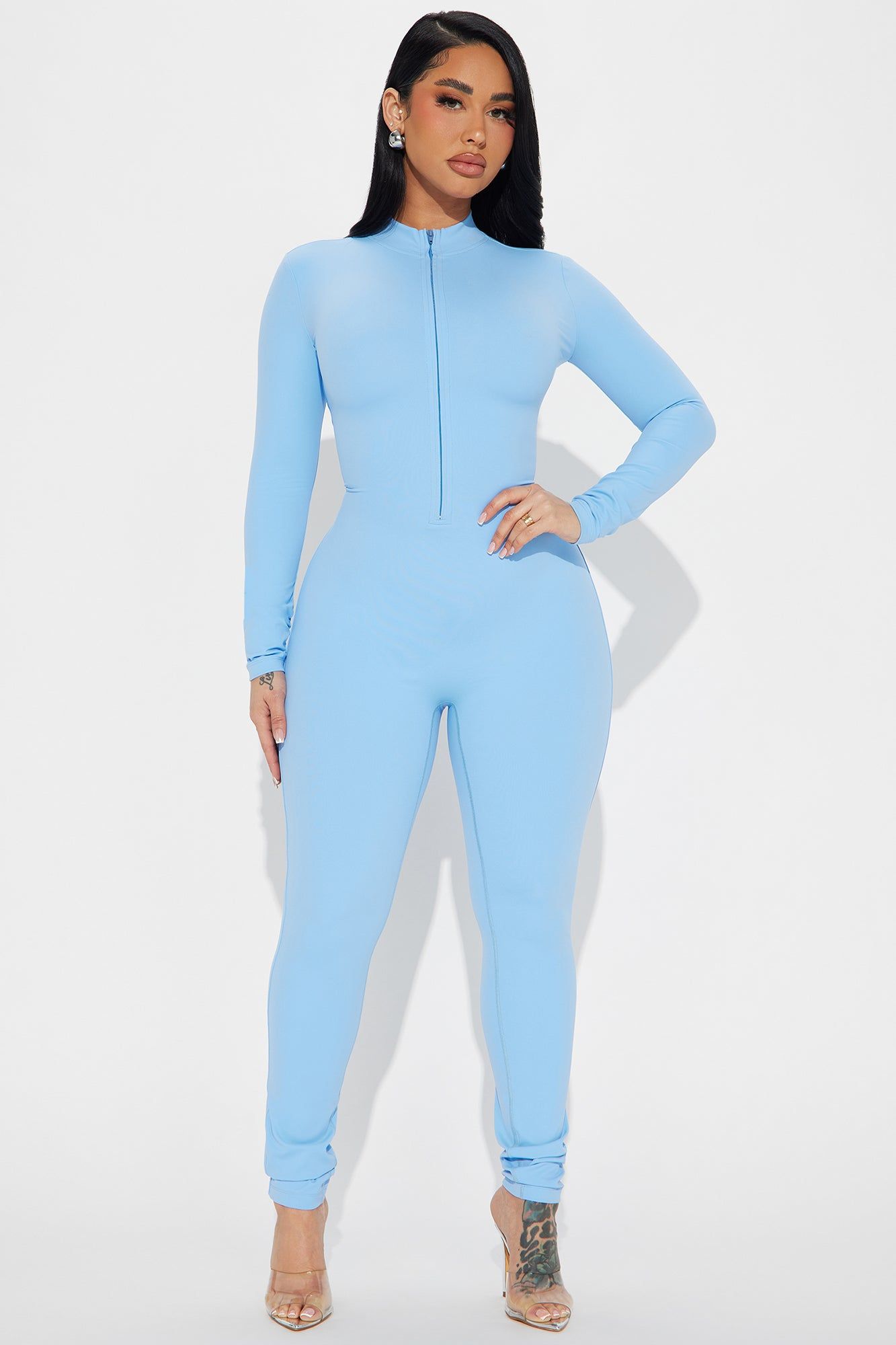 Santana Seamless Jumpsuit - Blue sold by Fashion Nova
