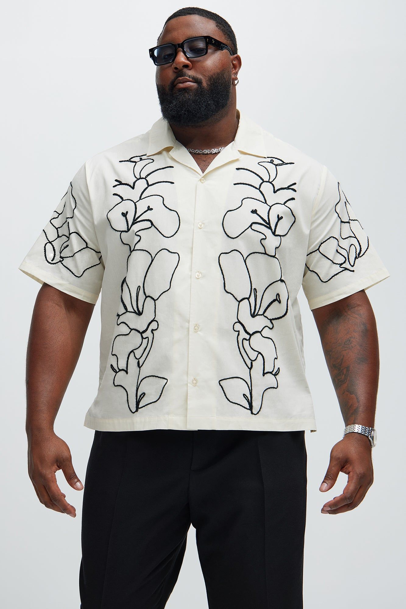 Faunce Embroidery Shirt - Cream sold by Fashion Nova product image thumbnail 4