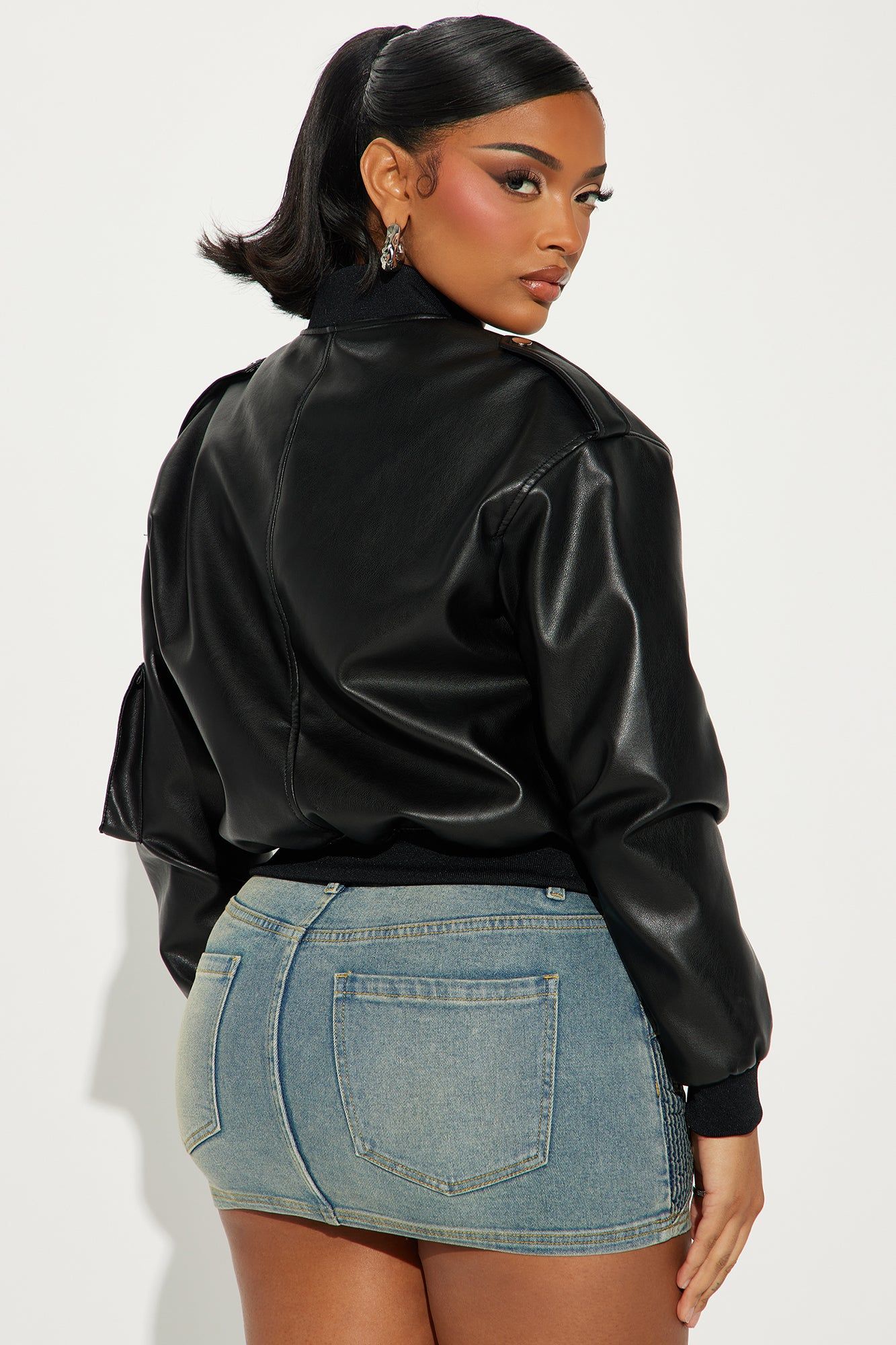 Gotta Have It Faux Leather Bomber Jacket - Black sold by Fashion Nova product image thumbnail 2