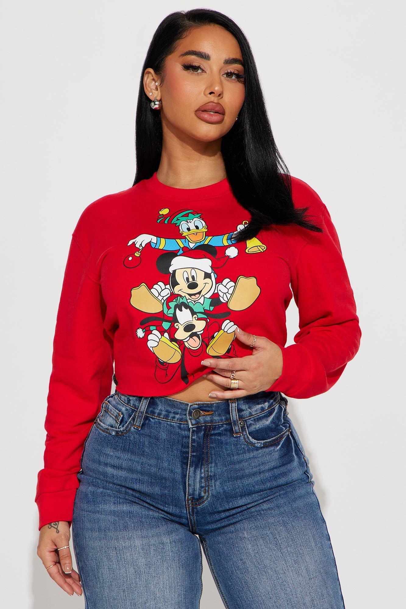 Mickeys Holiday With Friends Tshirt - Red sold by Fashion Nova