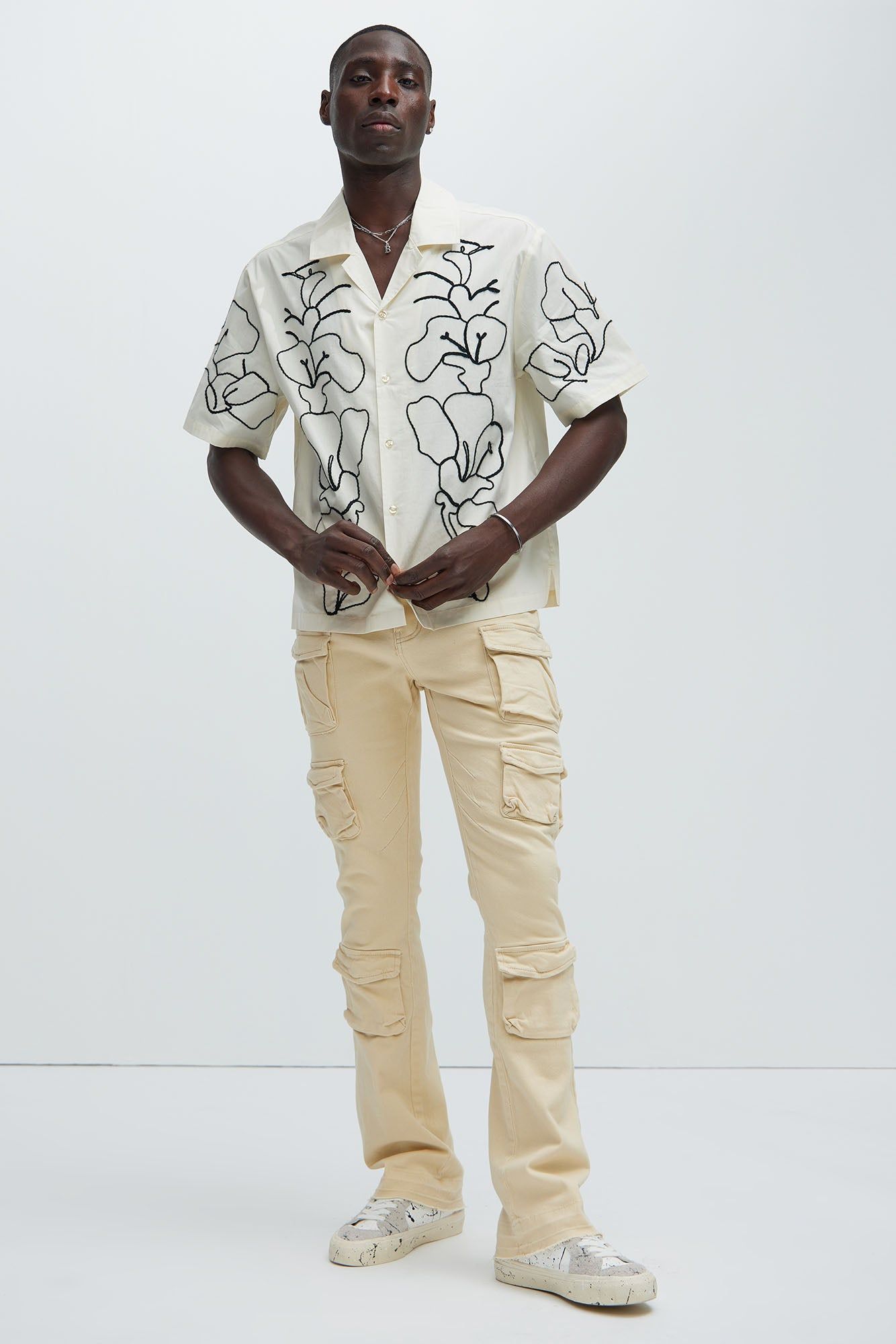 Faunce Embroidery Shirt - Cream sold by Fashion Nova product image thumbnail 2