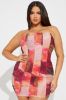 Janell Mesh Mini Dress - Magenta/combo sold by Fashion Nova