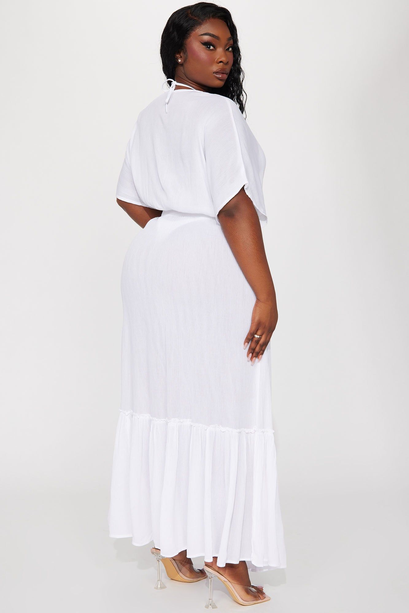 Breezy Nights Linen Swim Cover Up Maxi Dress - White sold by Fashion Nova product image thumbnail 6
