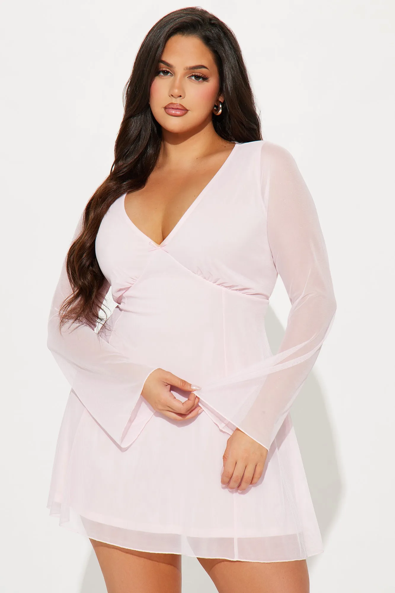 Anastaja Mesh Mini Dress - Pink sold by Fashion Nova product image thumbnail 5