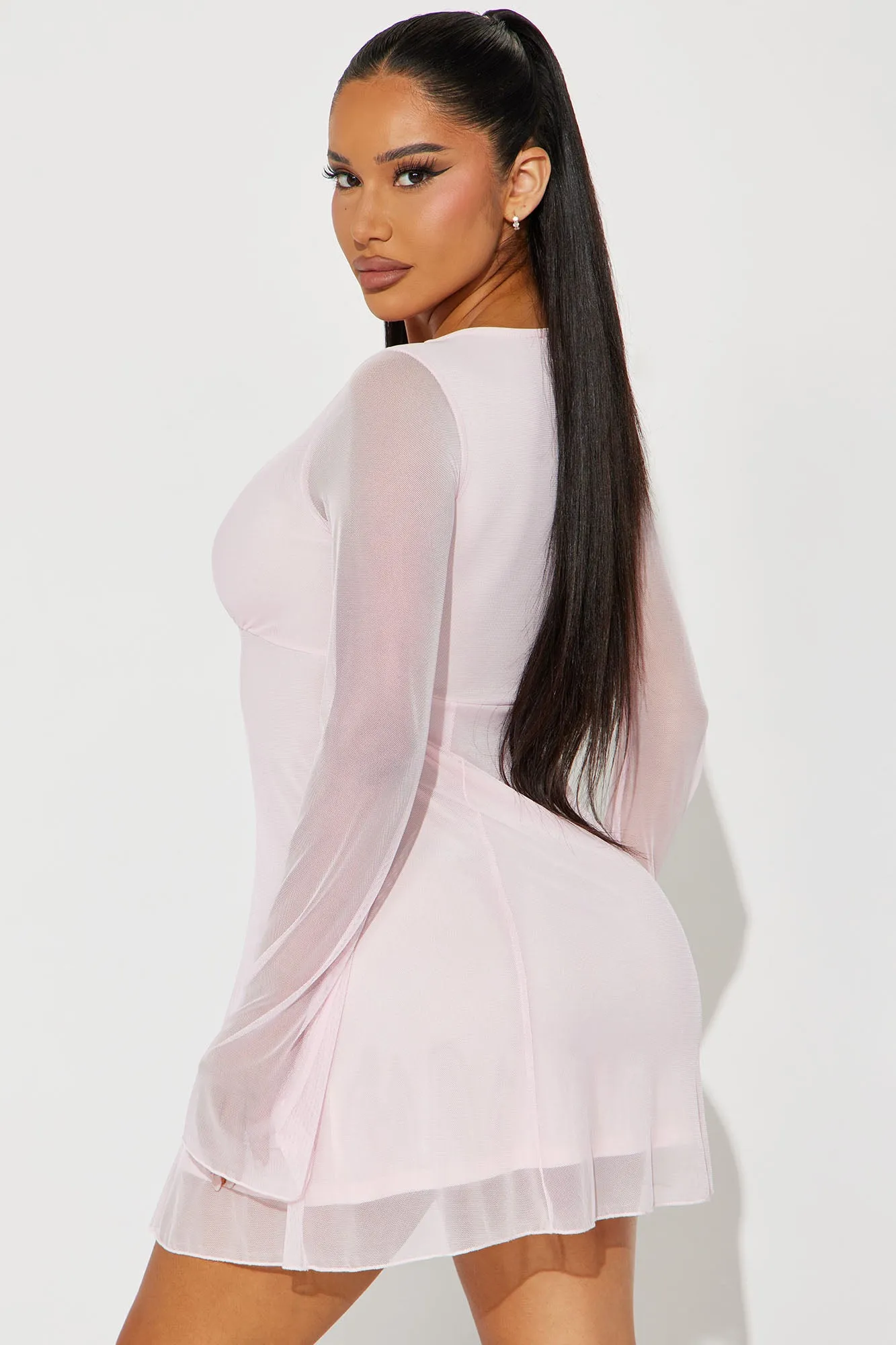 Anastaja Mesh Mini Dress - Pink sold by Fashion Nova product image thumbnail 3
