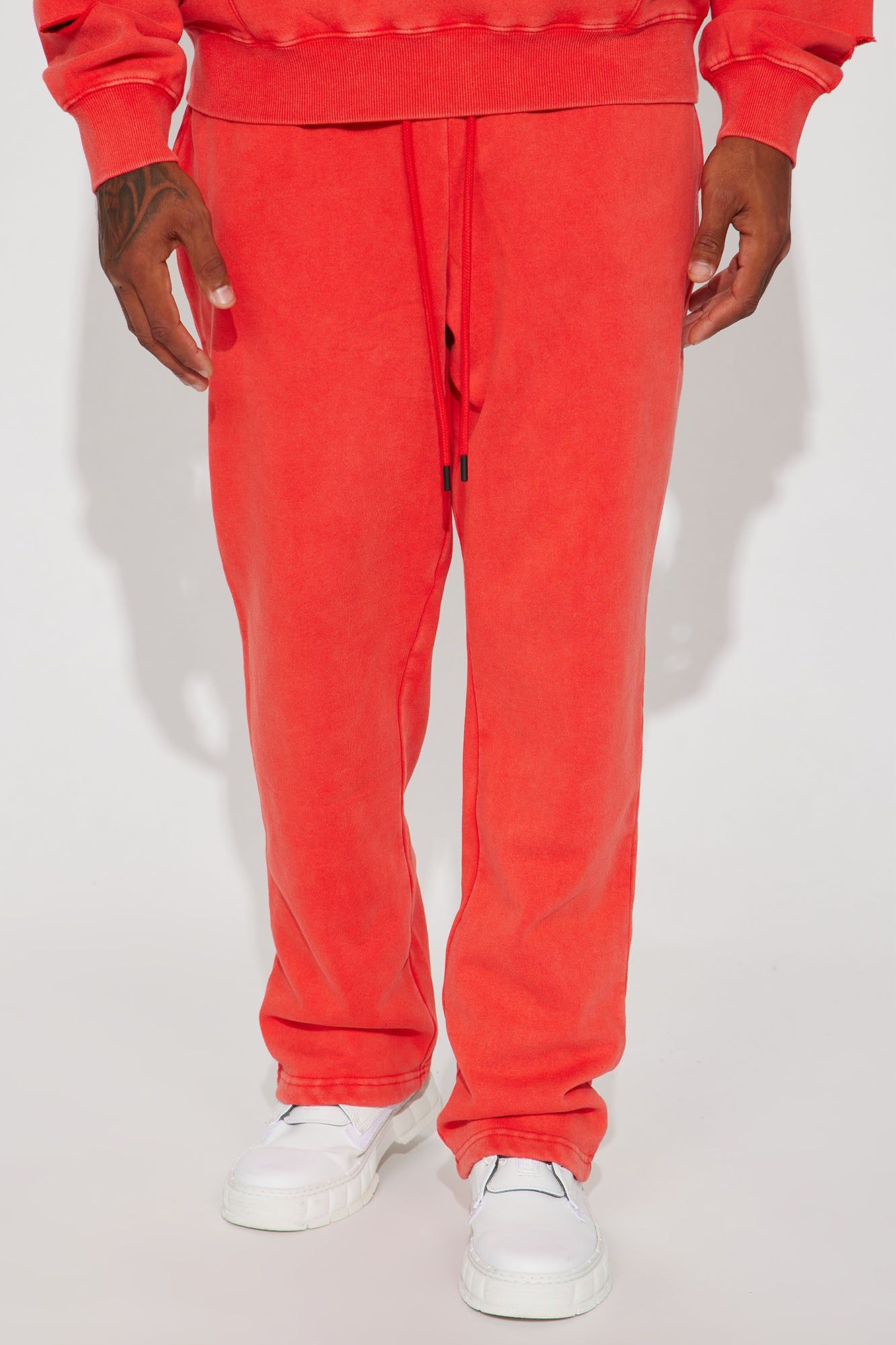 Tyson Ride It Out Straight Sweatpants - Red sold by Fashion Nova