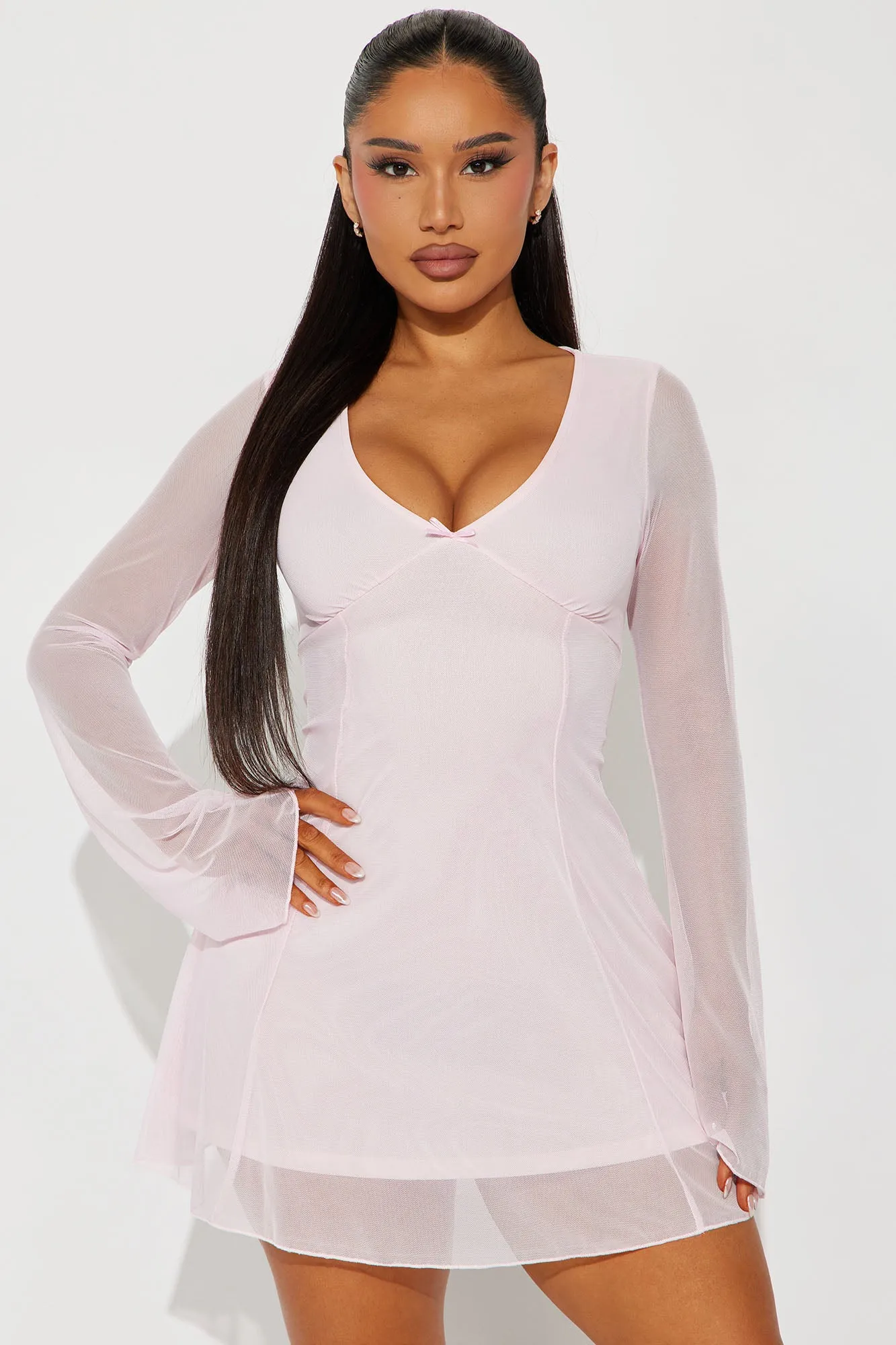 Anastaja Mesh Mini Dress - Pink sold by Fashion Nova product image thumbnail 2