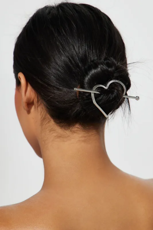 Sweetheart Hair Clip - Silver sold by Fashion Nova