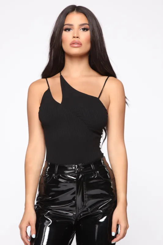 That's Enough Cut Out Top - Black made by Fashion Nova