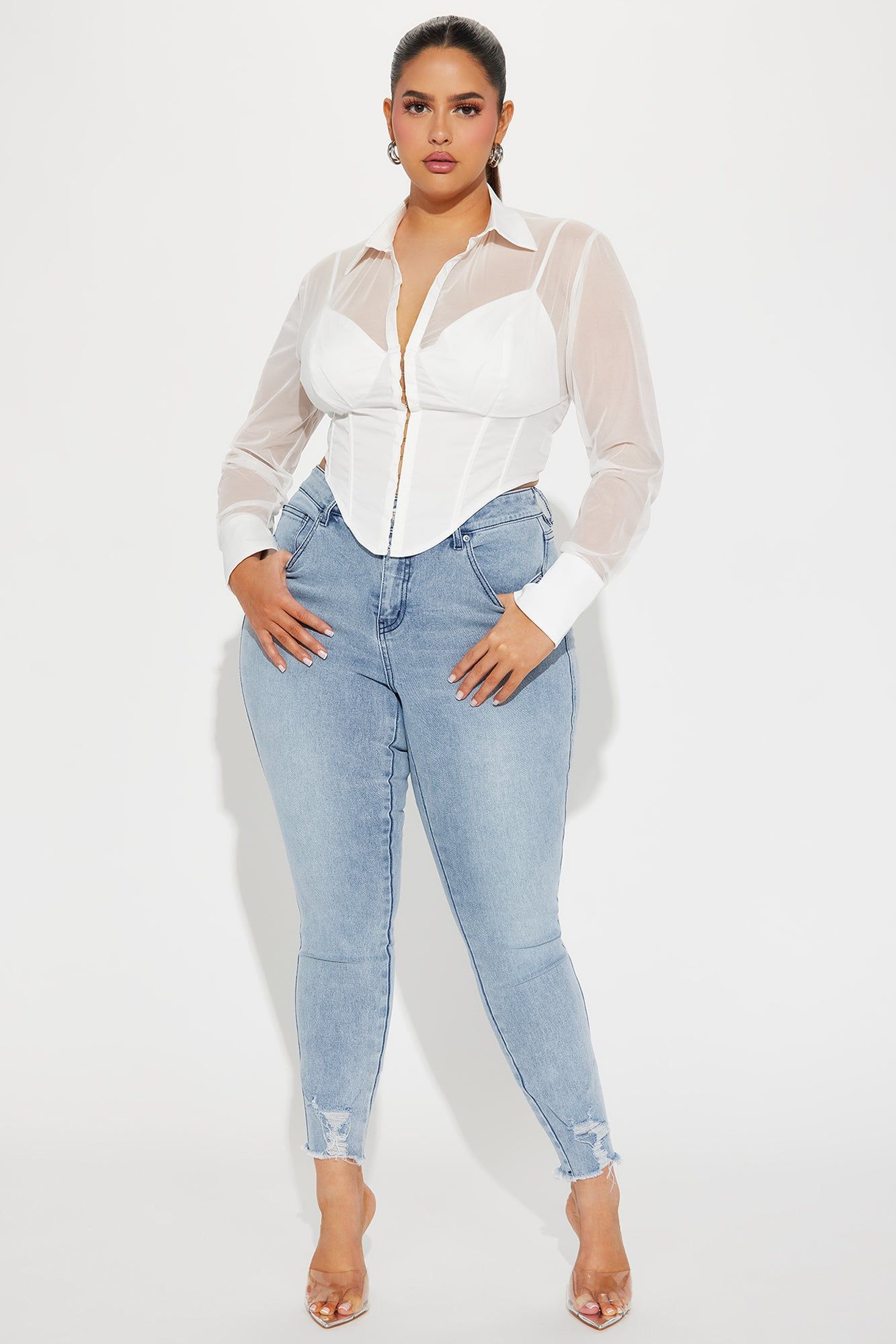 Think About It Stretch Skinny Jean - Light Wash sold by Fashion Nova product image thumbnail 4