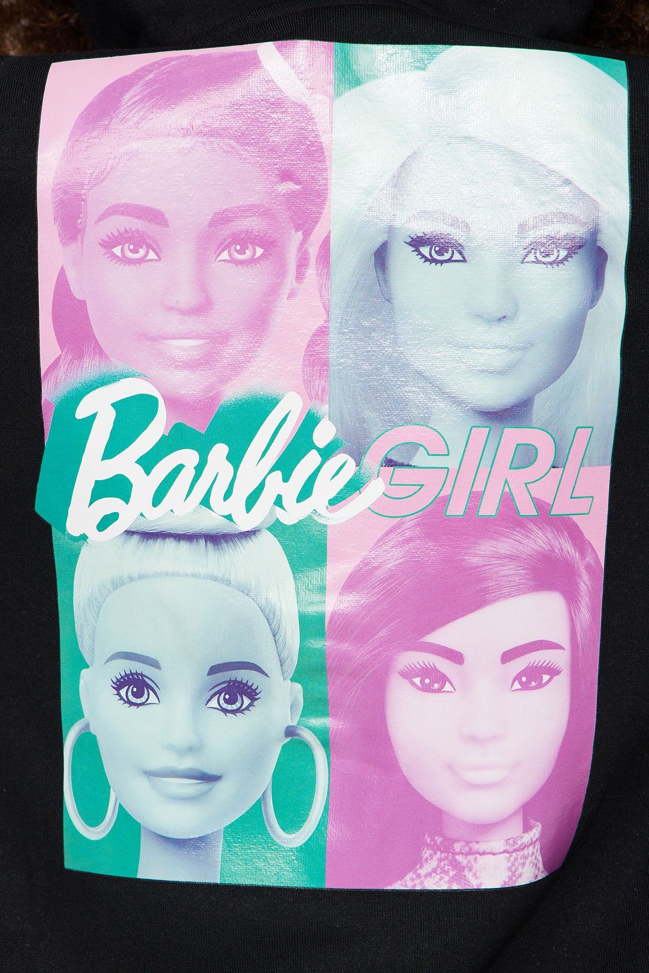 Mini Barbie Frame Zip Front Fleece Hoodie - Black sold by Fashion Nova product image thumbnail 4