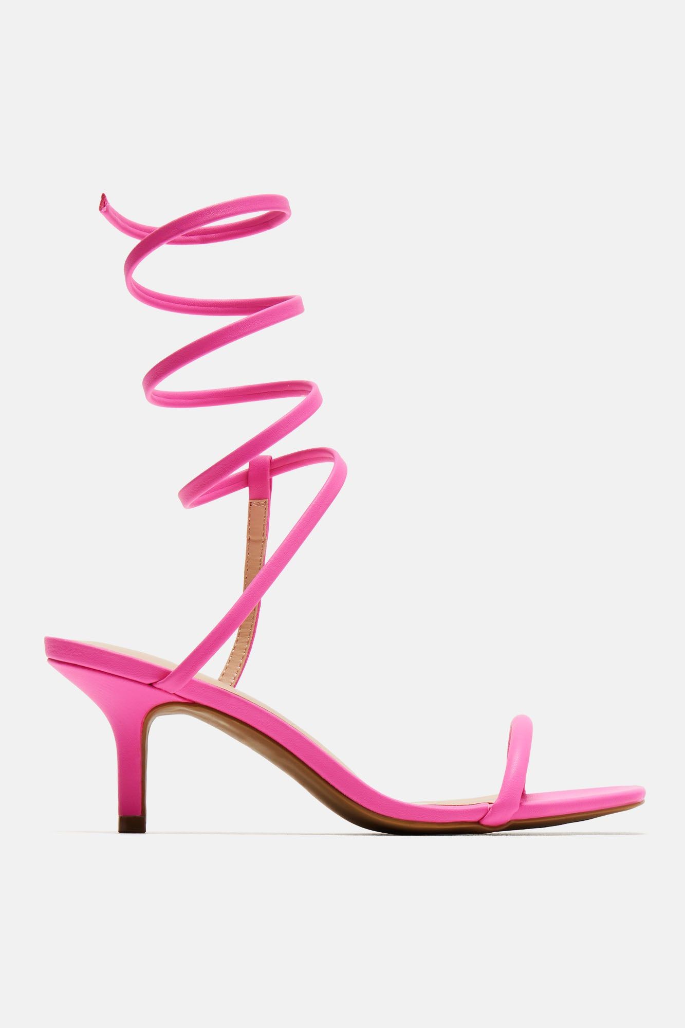 All Time Fav Wrap Up Heels - Hot Pink sold by Fashion Nova