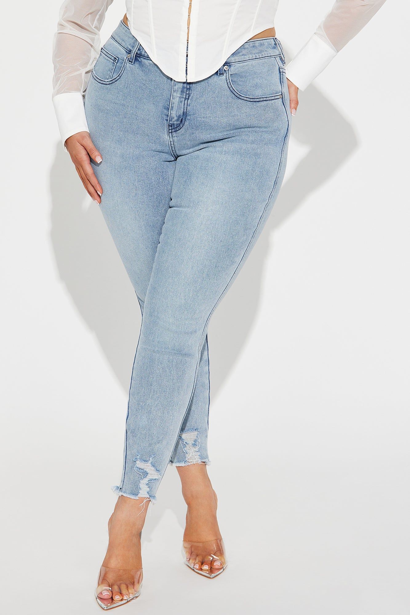 Think About It Stretch Skinny Jean - Light Wash sold by Fashion Nova product image thumbnail 5